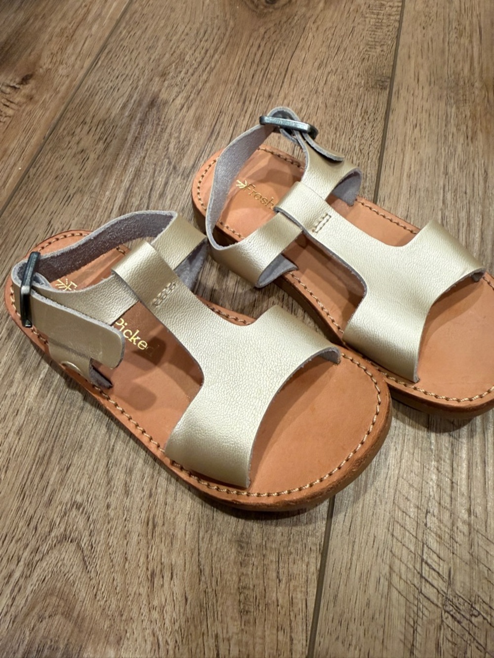 Freshly Picked Girl's gold sandals